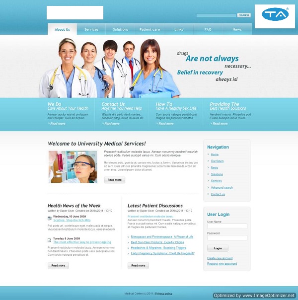 thiết kế website bệnh viện, phòng khám