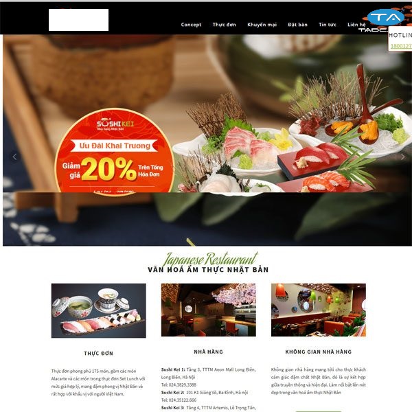Nâng tầm đẳng cấp nhà hàng, khách sạn với dịch vụ thiết kế website của Thuận An