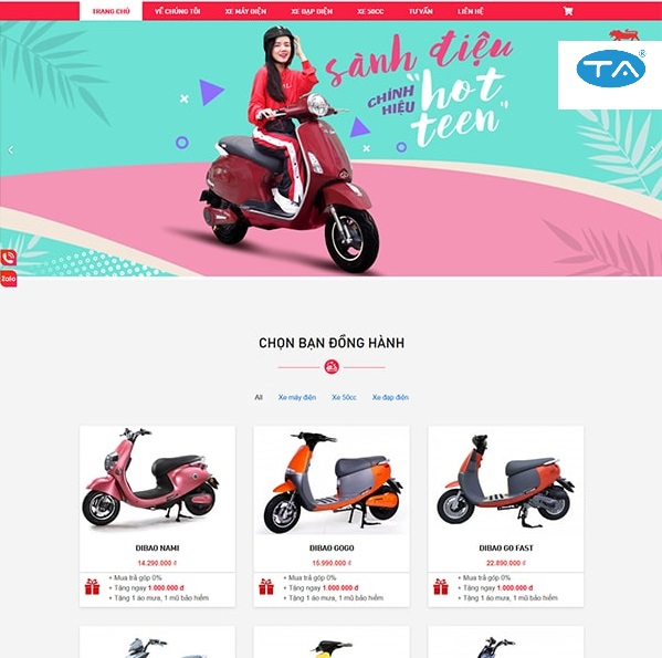 Thiết kế website xe đạp điện chuyên nghiệp tại Thuận An