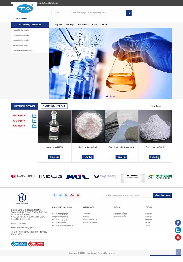 Thiết kế website-hóa chất