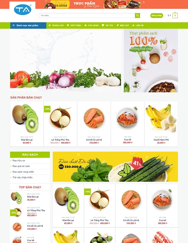 Những lưu ý khi thiết kế web thực phẩm sạch