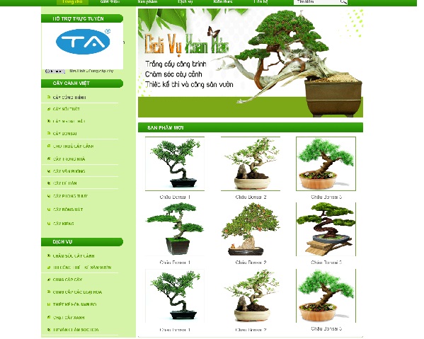iết kế web bán cây cảnh chuyên nghiệp tại Thuận An