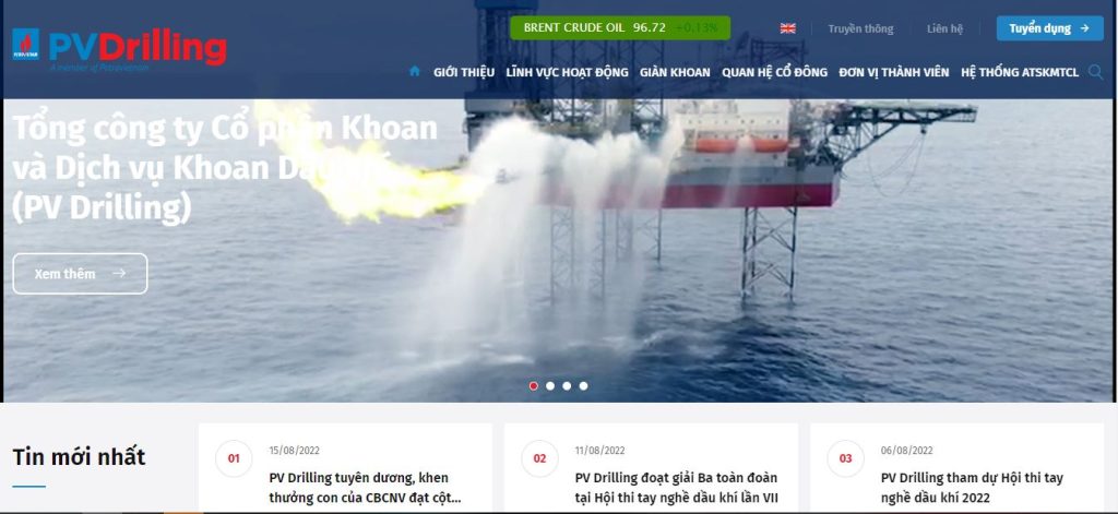 thiết kế website dầu khí